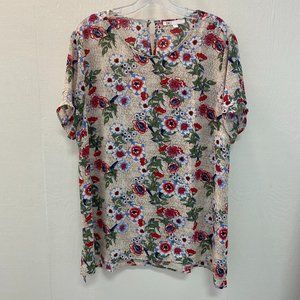 DR2 by Daniel Rainn Sz XL Floral Blouse Top
